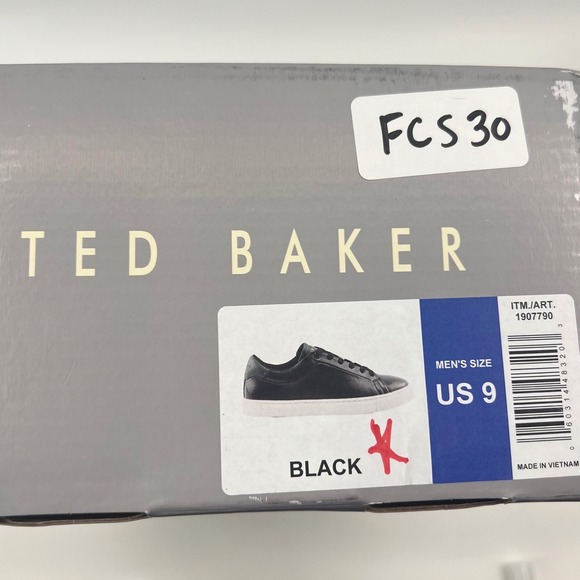 Ted Baker Mens Black Leather Low Top Sneakers Shoes 1907790 Size 9 NEW - Picture 7 of 7